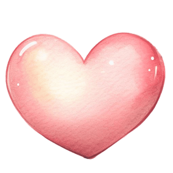 AI generated cute heart shape watercolor clip art, heart symbol of love during in love or on valentine day isolated on a white background png