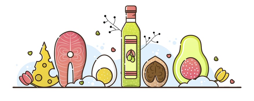 Keto diet illustration vector