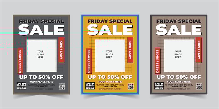 Retro style weekly offer flyer poster template Design vector