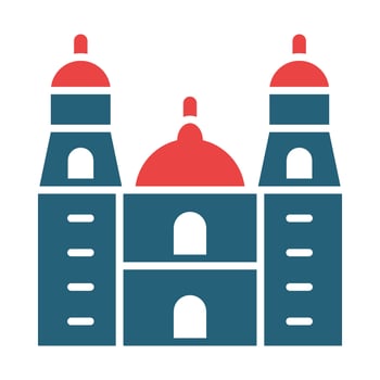 Cathedral Of Morelia Vector Glyph Two Color Icons For Personal And Commercial Use.
