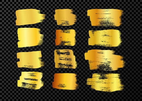 Gold grunge brush stroke vector