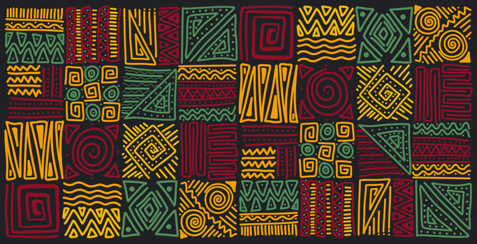 hand drawn astract africa pattern background vector