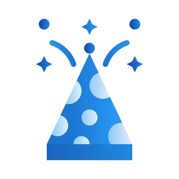 Party hat icon in gradient fill style illustration vector design