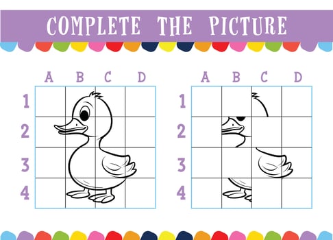 Education game for children complete the picture vector