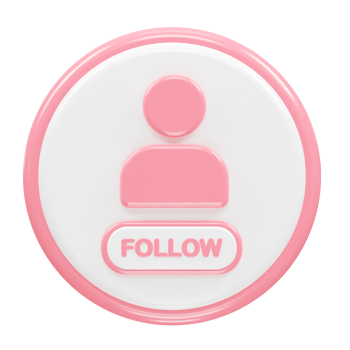 Follow us icon 3d rendering illustration png
