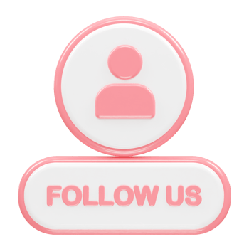 Follow us icon 3d rendering illustration png