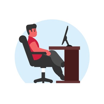 Office workers, equipment, work, work creation tools Stress from office work vector