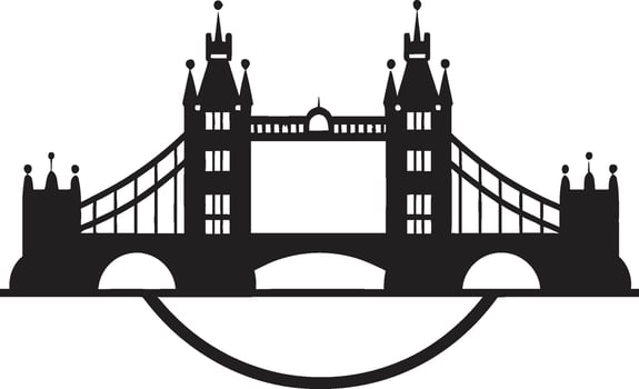 Classic City Icon Vector Black London London Landmark Silhouette Vector Icon
