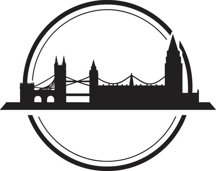 Cityscape Emblem Vector London Icon Westminster View Black Vector Design