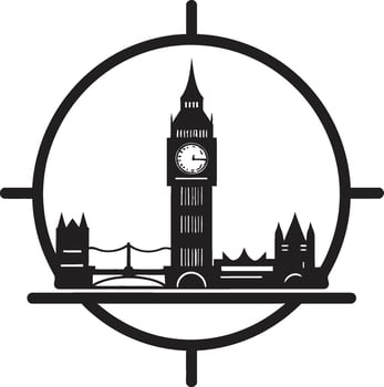 Historic Landmark Emblem Black London Design Urban City Icon Vector London