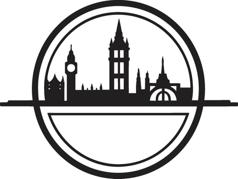 Londons Urban Profile Vector Black Design Metropolitan Majesty Black Vector Icon