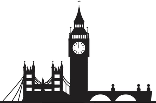 Londons Big Ben Vector Black Design Royal Landmarks Black Vector Icon