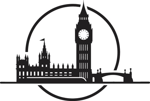 City Life Black Icon London Streets Vector Black Design