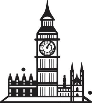 Thames Embankment Black Icon Urban London Vector Black Design
