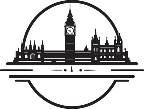 Londons Iconic Skyline Black Vector Icon The Gherkin Building Vector Design
