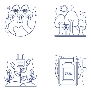 Pack of Eco and Nature Linear Icons vector