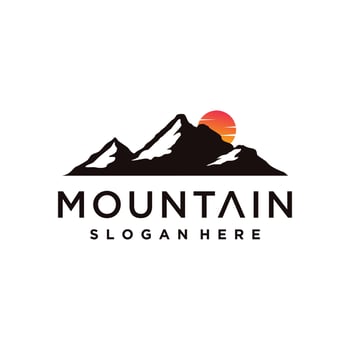 Mountain logo vector with creative modern idea concept