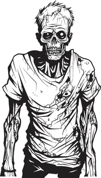 Eerie Corpse Manifestation Vector Characterization Zombie Apocalypse Persona Full Body Design