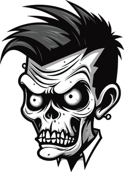Undead Mascot Zombie Character Design Zombie Spirit Emblem Mascot Vector