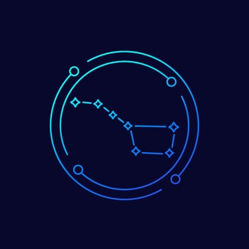 big dipper constellation icon, linear design vector