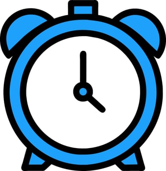 a blue alarm clock on a white background vector
