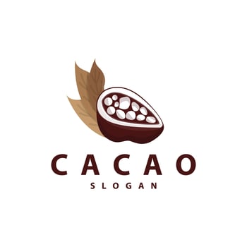 Cacao Bean Logo, Premium Design Vintage Retro Old Fresh Organic Garden Plant Seed Simple Minimalist vector