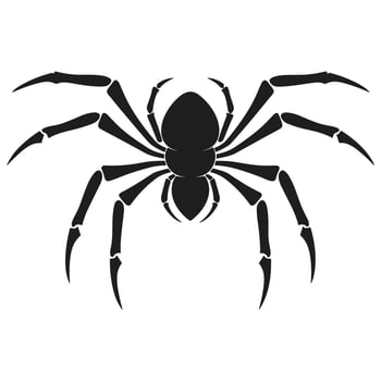 Spider silhouette Vector isolated on a White background