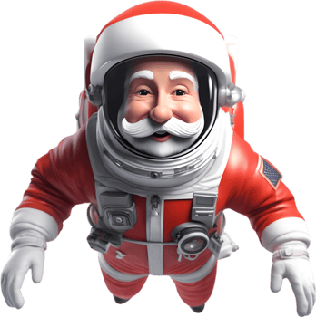 AI generated Santa Claus in an astronaut suit. AI-Generated. png