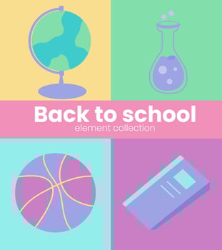 back to school element vector illustration