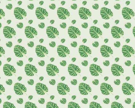 Green Monstera Leaf Pattern on White Background vector