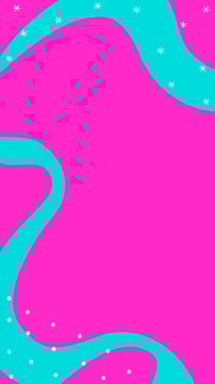 Vector colorful illustration with vertical template for social media posts before Birthday event of creative people. Bright finny decoration for stories design. Blue wave on pink background