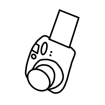 camera Hand drawn organic line doodle png
