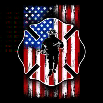 American Fireman Shield Flag vector