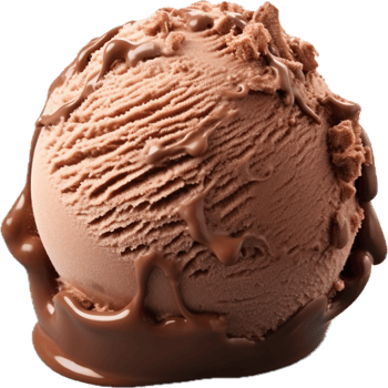 AI generated chocolate ice cream ball png