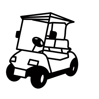 golf cart Hand drawn organic line doodle png