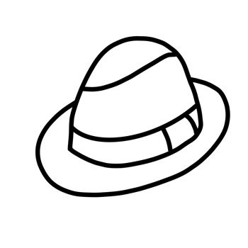 hat taxedo Hand drawn organic line doodle png