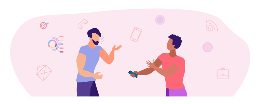 Employee participation, partnership or collaboration to success, flat vector illustration