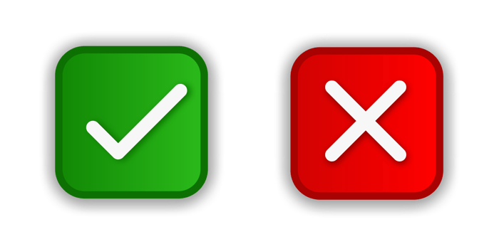 green tick and red cross png