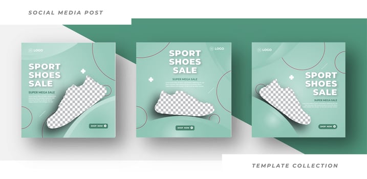 Sport shoes fashion shoes sale brand product Social media banner post . Pro Vector