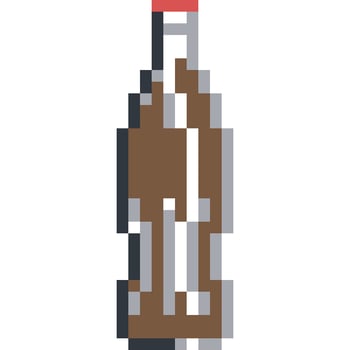 Soft drink cartoon icon in pixel style vector