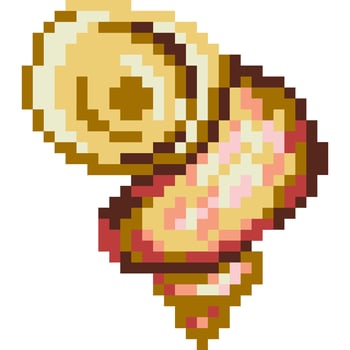 Conch cartoon icon in pixel style vector
