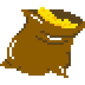 money bag cartoon icon in pixel style vector