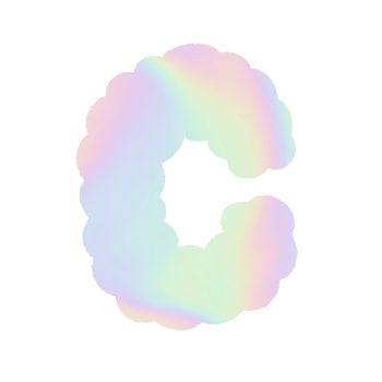 letter Holographic y2k Alphabet Cloud Bubble Cute Typography pastel colorful Trendy Retro childish for birthday nursery baby shower png