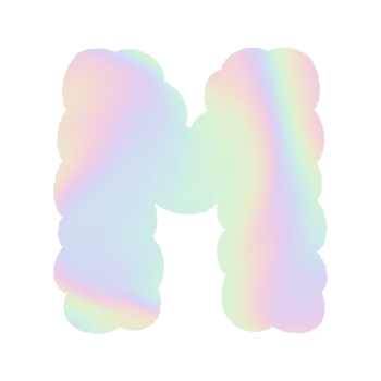 letter Holographic y2k Alphabet Cloud Bubble Cute Typography pastel colorful Trendy Retro childish for birthday nursery baby shower png