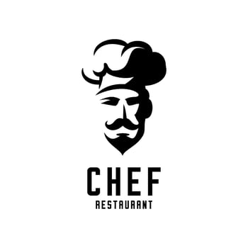 vector face of a male chef with a mustache