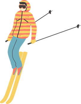 Man skier. Illustration png