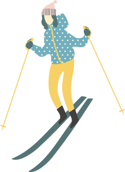 Girl skier. Illustration png