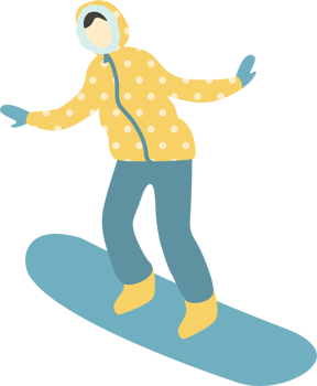 Woman snowboarder. Illustration png