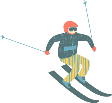 Boy skier. Illustration png