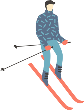 Man skier. Illustration png